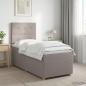 Preview: ARDEBO.de - Boxspringbett mit Matratze mit Kopfteil Taupe 90 x 200 cm Stoff