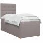 Preview: Boxspringbett mit Matratze mit Kopfteil Taupe 90 x 200 cm Stoff