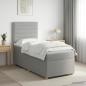 Preview: ARDEBO.de - Boxspringbett mit Matratze Hellgrau 100 x 200 cm Stoff