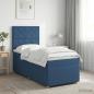 Preview: ARDEBO.de - Boxspringbett mit Matratze mit Kopfteil Blau 100 x 200 cm Stoff