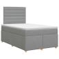 Preview: Boxspringbett mit Matratze Hellgrau 120 x 190 cm Stoff