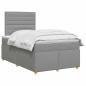 Preview: Boxspringbett mit Matratze Hellgrau 120 x 190 cm Stoff