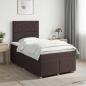 Preview: ARDEBO.de - Boxspringbett mit Matratze Dunkelbraun 120 x 190 cm Stoff