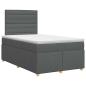 Preview: Boxspringbett mit Matratze Dunkelgrau 120 x 200 cm Stoff
