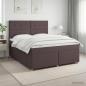 Preview: ARDEBO.de - Boxspringbett mit Matratze Dunkelbraun 140 x 190 cm Stoff