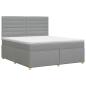 Preview: Boxspringbett mit Matratze Hellgrau 140 x 200 cm Stoff
