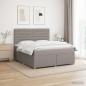 Preview: ARDEBO.de - Boxspringbett mit Matratze Taupe 140 x 200 cm Stoff