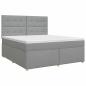 Preview: Boxspringbett mit Matratze Hellgrau 140 x 200 cm Stoff