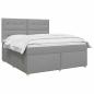 Preview: Boxspringbett mit Matratze Hellgrau 140 x 200 cm Stoff
