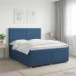 Preview: ARDEBO.de - Boxspringbett mit Matratze mit Kopfteil Blau 140 x 200 cm Stoff