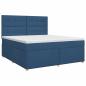 Preview: Boxspringbett mit Matratze mit Kopfteil Blau 140 x 200 cm Stoff