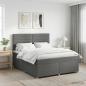 Preview: ARDEBO.de - Boxspringbett mit Matratze Dunkelgrau 160 x 200 cm Stoff