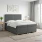 Preview: ARDEBO.de - Boxspringbett mit Matratze Dunkelgrau 200 x 200 cm Stoff