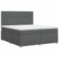 Preview: Boxspringbett mit Matratze Dunkelgrau 200 x 200 cm Stoff