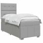 Preview: Boxspringbett mit Matratze Hellgrau 80 x 200 cm Stoff