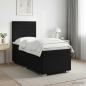 Preview: ARDEBO.de - Boxspringbett mit Matratze Schwarz 90 x 190 cm Stoff