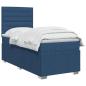 Preview: Boxspringbett mit Matratze mit Kopfteil Blau 90 x 200 cm Stoff
