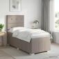 Preview: ARDEBO.de - Boxspringbett mit Matratze mit Kopfteil Taupe 90 x 200 cm Stoff