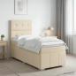 Preview: ARDEBO.de - Boxspringbett mit Matratze mit Kopfteil Creme 90 x 200 cm Stoff