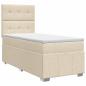 Preview: Boxspringbett mit Matratze mit Kopfteil Creme 90 x 200 cm Stoff