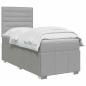 Preview: Boxspringbett mit Matratze Hellgrau 100 x 200 cm Stoff