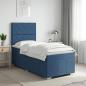 Preview: ARDEBO.de - Boxspringbett mit Matratze mit Kopfteil Blau 100 x 200 cm Stoff