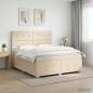 Preview: ARDEBO.de - Boxspringbett mit Matratze Creme 140 x 200 cm Stoff