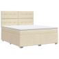 Preview: Boxspringbett mit Matratze Creme 140 x 200 cm Stoff
