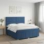 Preview: ARDEBO.de - Boxspringbett mit Matratze mit Kopfteil Blau 140 x 200 cm Stoff