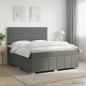 Preview: ARDEBO.de - Boxspringbett mit Matratze Dunkelgrau 160 x 200 cm Stoff