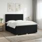 Preview: ARDEBO.de - Boxspringbett mit Matratze Schwarz 180 x 200 cm Stoff