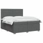 Preview: Boxspringbett mit Matratze Dunkelgrau 200 x 200 cm Stoff