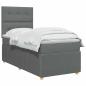 Preview: Boxspringbett mit Matratze Dunkelgrau 80 x 200 cm Stoff