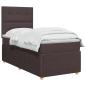 Preview: Boxspringbett mit Matratze Dunkelbraun 80 x 200 cm Stoff