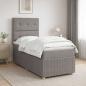 Preview: ARDEBO.de - Boxspringbett mit Matratze mit Kopfteil Taupe 80 x 200 cm Stoff