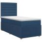Preview: Boxspringbett mit Matratze mit Kopfteil Blau 90 x 200 cm Stoff
