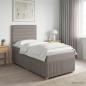 Preview: ARDEBO.de - Boxspringbett mit Matratze mit Kopfteil Taupe 90 x 200 cm Stoff