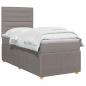Preview: Boxspringbett mit Matratze mit Kopfteil Taupe 90 x 200 cm Stoff