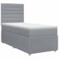 Preview: Boxspringbett mit Matratze Hellgrau 100 x 200 cm Stoff