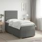 Preview: ARDEBO.de - Boxspringbett mit Matratze Dunkelgrau 100 x 200 cm Stoff