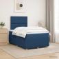 Preview: ARDEBO.de - Boxspringbett mit Matratze mit Kopfteil Blau 120 x 190 cm Stoff