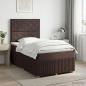 Preview: ARDEBO.de - Boxspringbett mit Matratze Dunkelbraun 120 x 200 cm Stoff