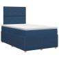 Preview: Boxspringbett mit Matratze mit Kopfteil Blau 120 x 200 cm Stoff