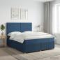 Preview: ARDEBO.de - Boxspringbett mit Matratze mit Kopfteil Blau 140 x 190 cm Stoff