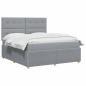 Preview: Boxspringbett mit Matratze Hellgrau 140 x 200 cm Stoff