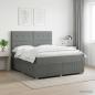 Preview: ARDEBO.de - Boxspringbett mit Matratze Dunkelgrau 140 x 200 cm Stoff