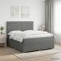 Preview: ARDEBO.de - Boxspringbett mit Matratze Dunkelgrau 160 x 200 cm Stoff