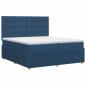 Preview: Boxspringbett mit Matratze mit Kopfteil Blau 160 x 200 cm Stoff