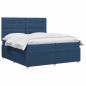 Preview: Boxspringbett mit Matratze mit Kopfteil Blau 160 x 200 cm Stoff