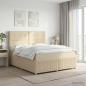 Preview: ARDEBO.de - Boxspringbett mit Matratze Creme 180 x 200 cm Stoff